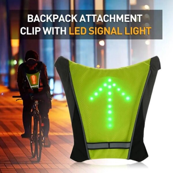 Chalecos de ciclismo nocturno de alta calidad, chaleco reflectante con Led Usb, con indicadores de dirección, mochila, Clip para fijación, señal de seguridad