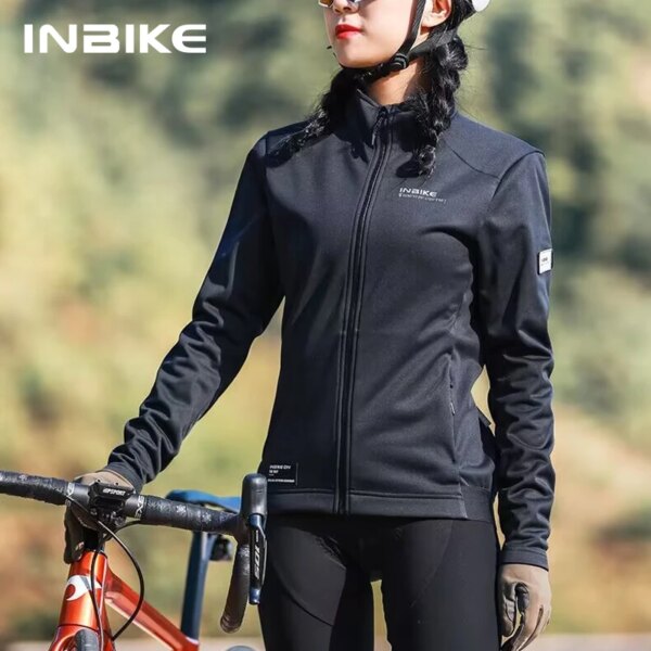 INBIKE 2024 chaquetas de ciclismo para mujer, chaqueta Softshell térmica de invierno, cortavientos para mujer, ropa de bicicleta a prueba de viento con bolsillos