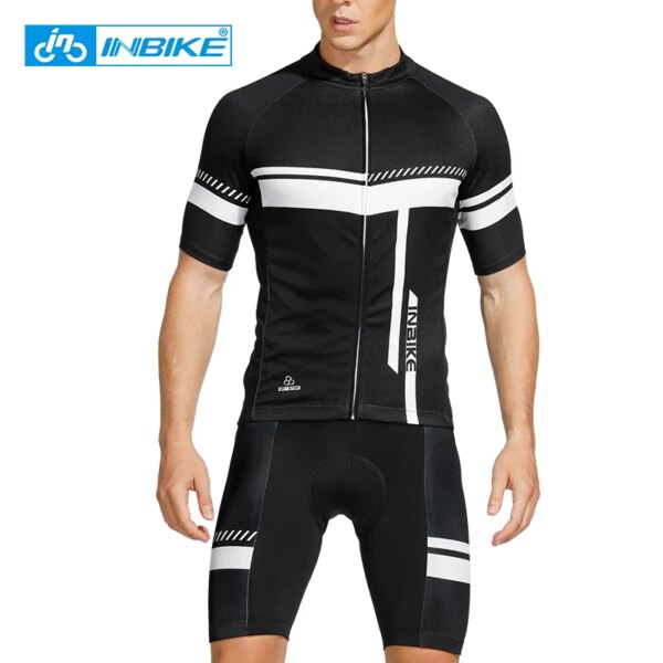 INBIKE Venta de liquidación Conjunto de Jersey de ciclismo para hombre verano MTB bicicleta pantalones cortos de manga corta para hombres montar ropa de bicicleta de montaña