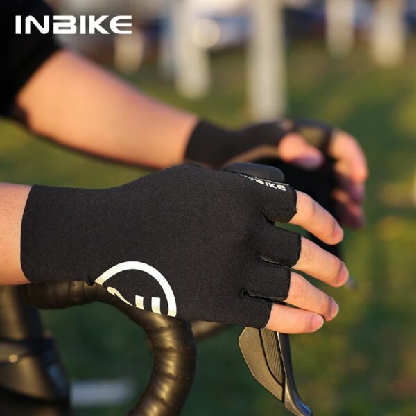 INBIKE-guantes de ciclismo para hombre y mujer, manoplas deportivas de medio dedo para Fitness, almohadilla de Palma gruesa, accesorios para ciclismo de montaña