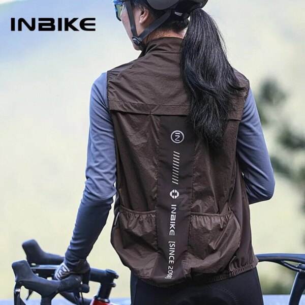 INBIKE-Chaleco de ciclismo para mujer, ropa ligera sin mangas para bicicleta de montaña y carretera, cortavientos reflectante a prueba de viento, secado rápido, transpirable