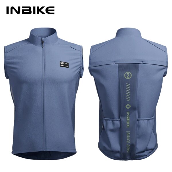 INBIKE Chaqueta impermeable para ciclismo sin mangas para hombre y mujer, ligera, apilable, reflectante, bolsillo Anti-UV, chaleco a prueba de viento con cremallera