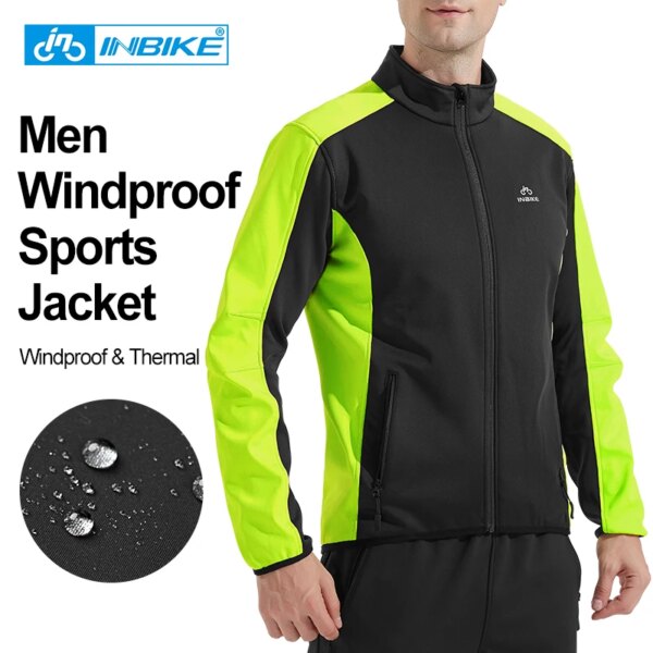 INBIKE-Chaqueta térmica de lana para ciclismo, ropa para ciclismo de montaña o de carretera, resistente al viento, impermeable, reflectante, WJ602