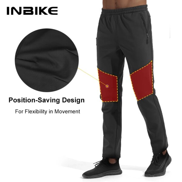 INBIKE, pantalones de ciclismo MTB de invierno para hombre, mallas térmicas, pantalones, ropa para bicicleta, pantalones para correr con forro polar a prueba de viento para deportes al aire libre