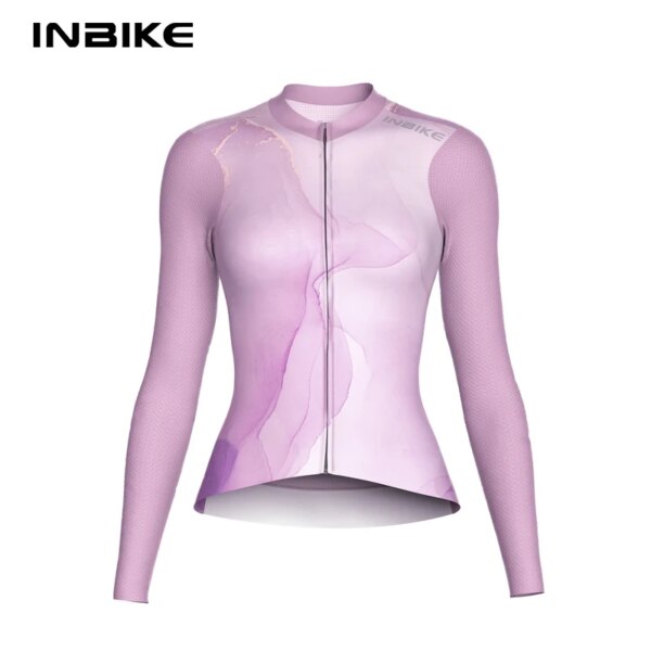 INBIKE Camiseta de ciclismo para mujer de manga larga para montar en montaña y carretera, ropa reflectante para ciclismo con bolsillos