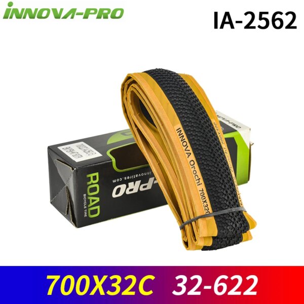 INNOVA 700Cx32C/35C/38C neumático de bicicleta de grava borde amarillo Color negro neumático plegable con cable neumático de bicicleta de carretera doblado IA-2562