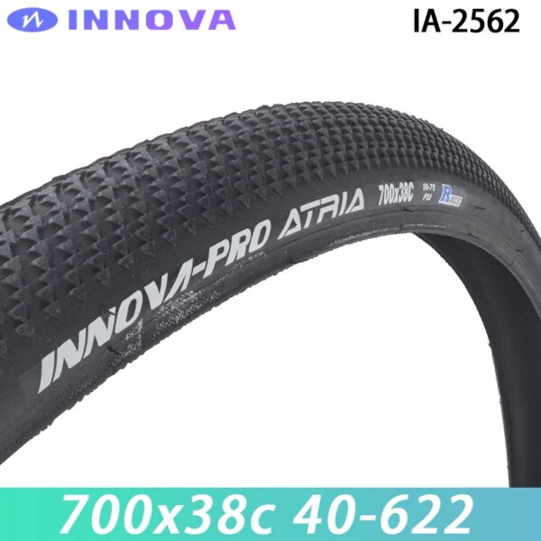 INNOVA Atria IA-2562 700x38c 40-622 bicicleta de carretera negra de grava XC todoterreno MTB neumáticos con cable de acero 50-75 PSI piezas de ciclismo