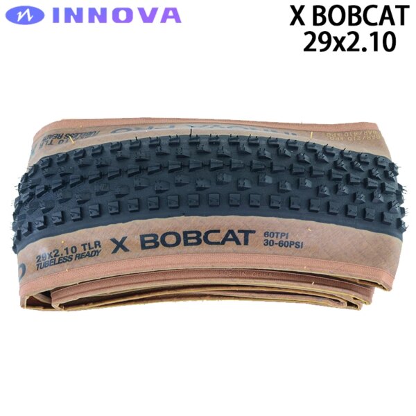 INNOVA X BOBCAT 27,5 29x2,1 neumático plegable sin cámara con borde amarillo para pistas de MTB Road Gravel XC, piezas de bicicleta todoterreno 60TPI