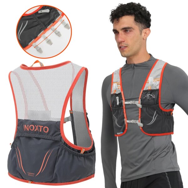 INOXTO Mochila para correr Mochila de agua ligera Chaleco de ciclismo de 2L/3L Mochila de hidratación para correr para hombres y mujeres para senderismo