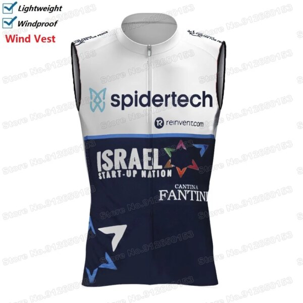 Israel Start Up Nation 2022 Chaleco de Ciclismo a prueba de viento Pro Chaleco de viento hombres Camiseta de Ciclismo de Carretera sin mangas MTB Chaleco Ciclismo Maillot