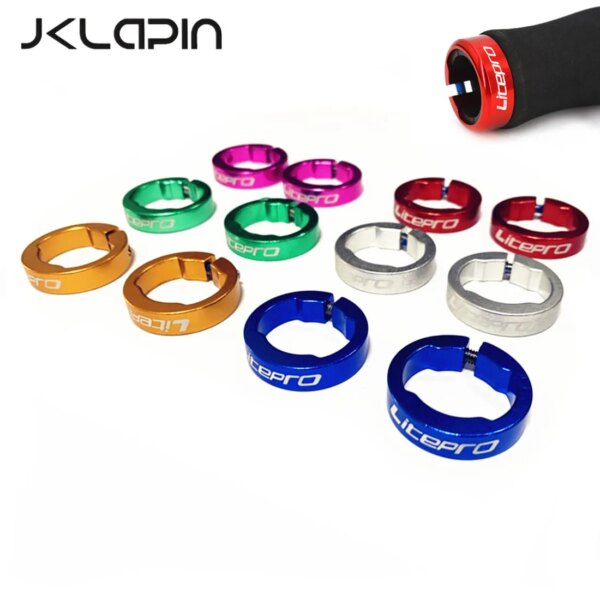 JKLapin-Anillo de bloqueo de agarre para bicicleta de montaña y carretera, aleación de aluminio de 8mm para bicicleta plegable, bloqueo de anillo de agarre de barra de 22,2mm