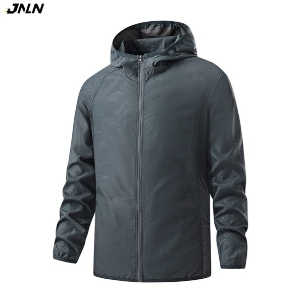 JNLN Chaquetas de Senderismo Hombres Mujeres Impermeable Protección Solar Cortavientos Camping Escalada Abrigo de Lluvia al Aire Libre Ropa portátil Unisex