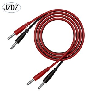JZDZ, 2 uds., cables de prueba multímetro, Cable de línea de 100 cm, extremos dobles, conector eléctrico con conector Banana de 4mm, herramientas de bricolaje J.70055