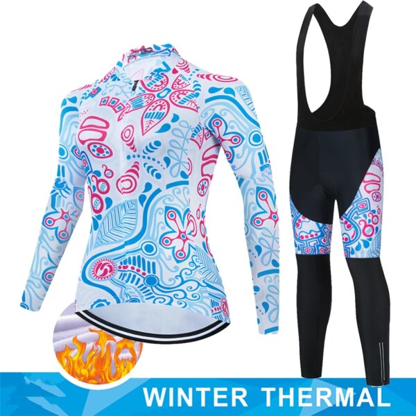 Jersey ciclismo uniforme de bicicleta de carretera ropa de invierno térmico polar conjunto deportivo pantalones cortos de mujer ropa de bicicleta Mtb Pro Team Bib shorts