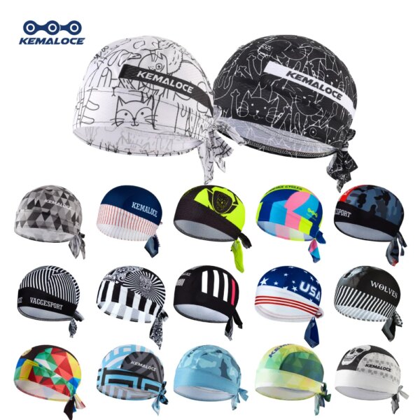 KAMALOCE-Gorra de ciclismo con protección UV para hombre, pañuelo para bicicleta de montaña con sublimación completa, sombrero blanco de gato de dibujos animados, Bandana de verano