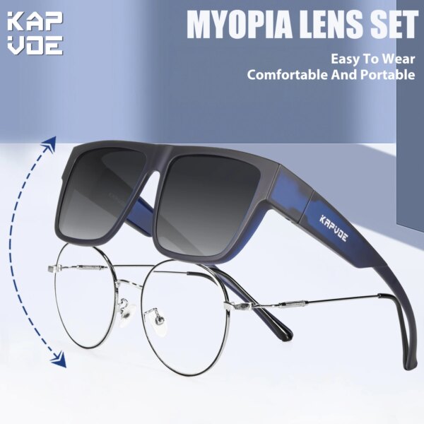 KAPVOE, nuevas gafas de sol cuadradas polarizadas para miopes, gafas Retro para ciclismo para hombre, gafas para miopes para conducir, para pescar, gafas para bicicleta UV400