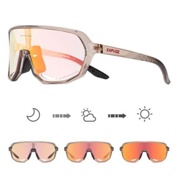 KAPVOE, gafas de sol fotocromáticas para deportes al aire libre, rojas y azules, para ciclismo, UV400, gafas de ciclismo para hombres y mujeres, gafas para bicicleta de carretera MTB