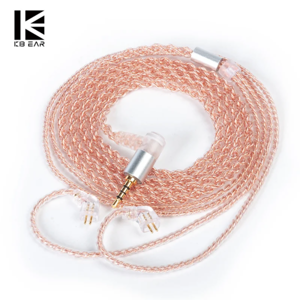 KBEAR Cable de auriculares de cobre de 4 núcleos con conector de auriculares de 2 pines/QDC/TFZ/MMCX para auriculares KBEAR KS1 KS2 Lark KZ ZST ZSN