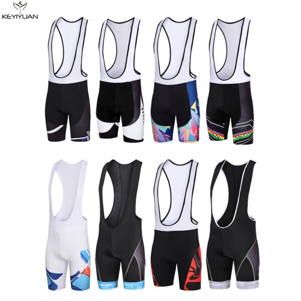 KEYIYUAN, camisetas para bicicleta de montaña para hombre, pantalones cortos con pechera, pantalones cortos de Ciclismo con almohadilla de GEL, Ropa de Ciclismo, pantalones cortos con pechera, talla S-5XL, envío gratis