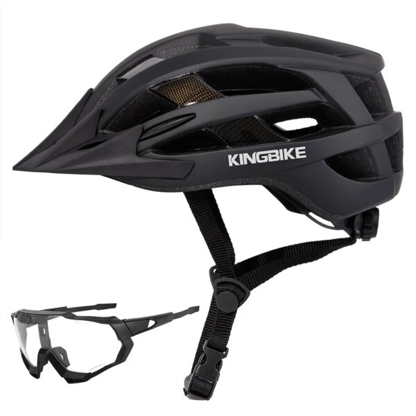 KINGBIKE, casco integrado para bicicleta de montaña, gafas de regalo, múltiples colores y tamaños grandes, casco bicicleta mtb