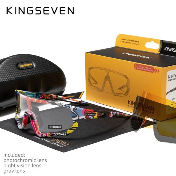 KINGSEVEN 2023, gafas fotocromáticas para pesca y ciclismo, gafas de sol para deporte de bicicleta de montaña para hombre, gafas de ciclismo MTB para mujer