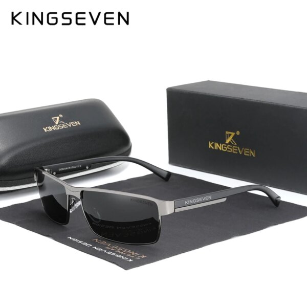 KINGSEVEN, nuevas gafas de sol polarizadas a la moda para hombres y mujeres, gafas cuadradas antideslumbrantes para conducir, gafas de sol para hombres, gafas masculinas UV400