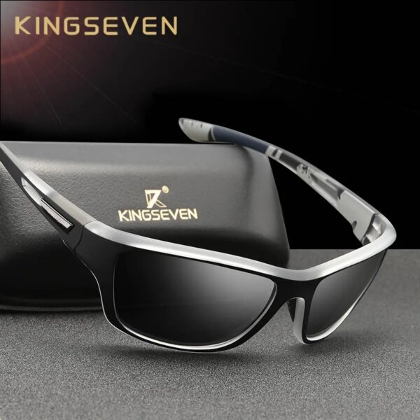 KINGSEVEN gafas de sol polarizadas para ciclismo para hombre UV400, gafas de sol cuadradas de estilo para deportes nuevos a la moda, gafas para exteriores para hombre