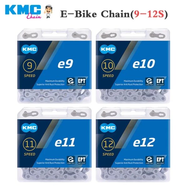 Cadena de bicicleta eléctrica KMC E8 E9 E10 E11 E12 cadena 8 9 10 11 12 velocidades 136 eslabones cadenas de bicicleta eléctrica deportivas antioxidantes originales