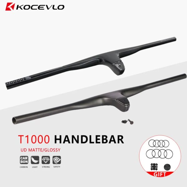 KOCEVLO T1000 fibra de carbono integrado MTB bicicleta elevador de manillar-12 ° grados 740mm tornillo de titanio mtb XC ENDURO