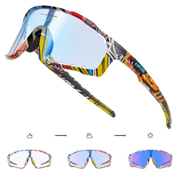 Kapvoe Color gafas de sol fotocromáticas gafas de ciclismo hombres mujeres deportes velocidad carretera Mtb bicicleta de montaña bicicleta ciclo gafas