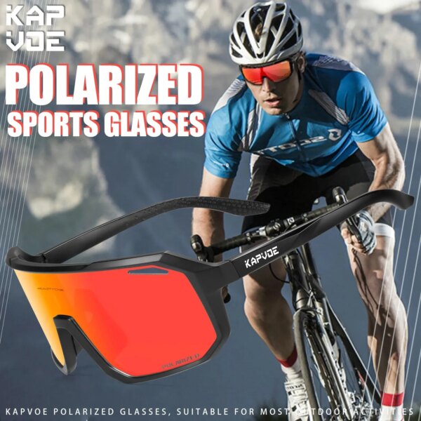 Gafas de ciclismo Kapvoe, gafas de sol deportivas polarizadas, gafas para bicicleta de montaña, gafas de pesca, gafas de sol para hombres y mujeres, gafas deportivas