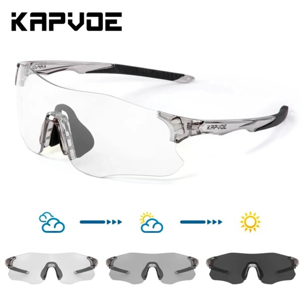 Kapvoe, nuevas gafas para correr al aire libre, gafas fotocromáticas para ciclismo, gafas para montar en bicicleta de montaña, gafas de sol para senderismo y bicicleta