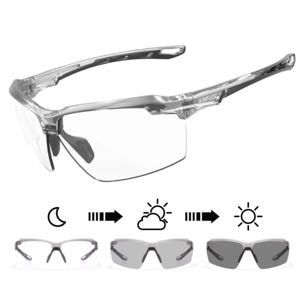 Kapvoe, gafas fotocromáticas para ciclismo, gafas de sol para ciclismo UV400, gafas para bicicleta, gafas para deportes al aire libre, gafas para andar en bicicleta, equipo de ciclismo