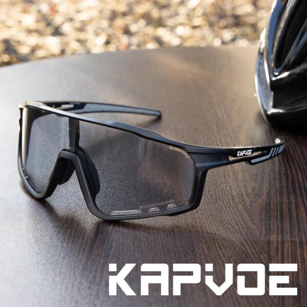 Kapvoe, gafas fotocromáticas para ciclismo, gafas de sol para ciclismo UV400, montura integrada para miopía, gafas para bicicleta al aire libre, gafas deportivas para bicicleta