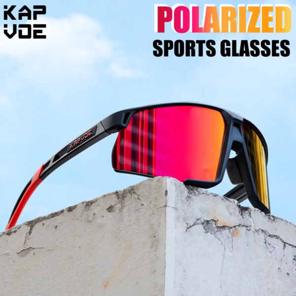 Kapvoe gafas de sol polarizadas para ciclismo, gafas para ciclismo UV400, gafas deportivas para bicicleta de montaña, gafas para montar en bicicleta al aire libre, equipo de ciclismo