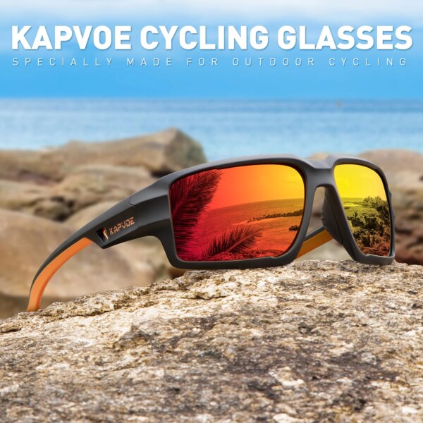 Kapvoe gafas de sol polarizadas gafas de ciclismo hombres pesca bicicleta de montaña gafas de bicicleta mujeres gafas deportivas patinaje de velocidad en carretera