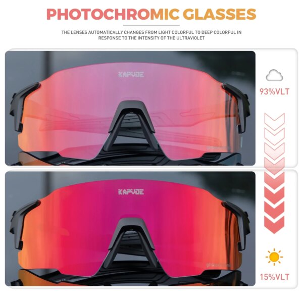 Kapvoe gafas de sol fotocromáticas rojas para ciclismo, gafas azules para deportes al aire libre, gafas de pesca para hombre MTB, gafas para bicicleta