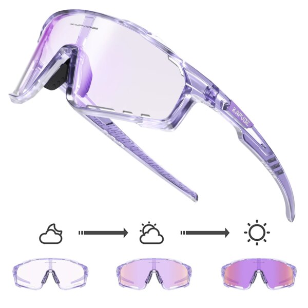 Kapvoe, gafas fotocromáticas rojas para deportes, gafas para ciclismo, gafas de sol para exteriores, gafas para hombre, gafas para mujer, gafas para bicicleta de carretera UV400 TR-90