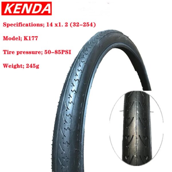 Kenda Tire 14/16/20*1.2 Plegable Coche Bicicleta Carretera Coche Calvo Neumático K177