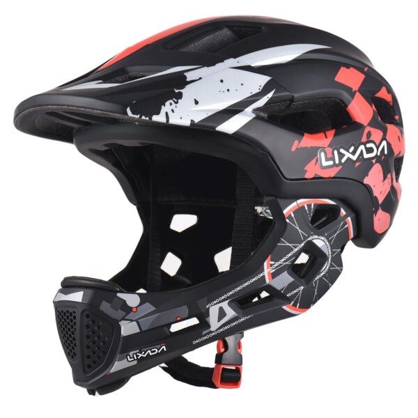 Casco para niños, casco de ciclismo, máscara completa desmontable, casco de ciclismo ajustable, casco de bicicleta para niños, ciclismo