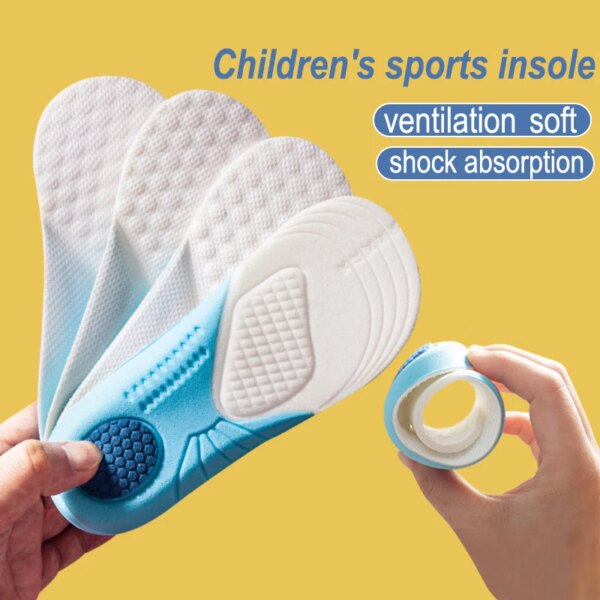 Plantillas de espuma viscoelástica para niños, almohadillas para zapatos absorbentes de sudor transpirables, desodorización ligera, plantilla deportiva para niños