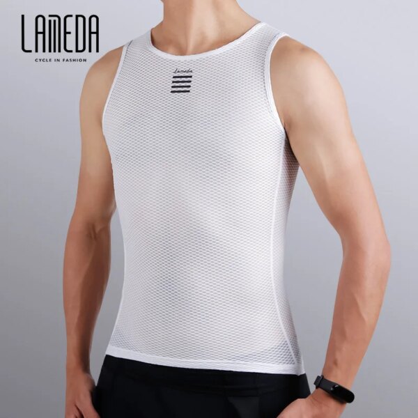 LAMEDA-Chaleco de ciclismo para hombre, camiseta transpirable absorbente de sudor, ropa interior para bicicleta de montaña y carretera, mangas cortas