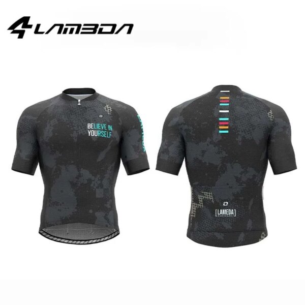 LAMEDA-Camiseta de ciclismo de verano para hombre, ropa naranja de manga corta para equipo de MTB, camiseta de bicicleta de carretera, ropa deportiva para ciclismo