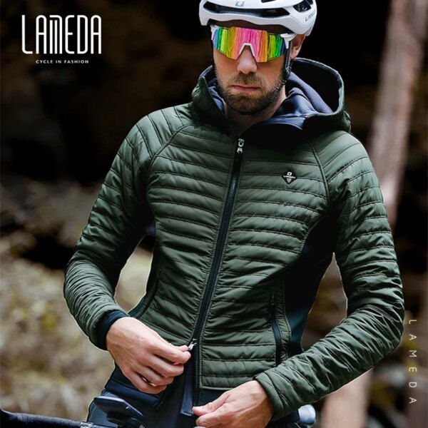 LAMEDA Chaqueta de Ciclismo de Invierno -10 ℃ Algodón térmico a Prueba de Viento Mantener Caliente Jersey de Bicicleta Engrosado Cortavientos para Deportes al Aire Libre para Hombres