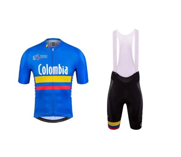 LASER CUT COLOMBIA Team JERSEY DE CICLISMO DE MANGA CORTA ROPA DE CICLISMO DE VERANO ROPA CICLISMO + PANTALONES CORTOS