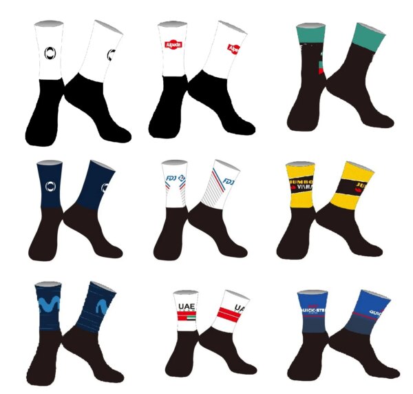 Corte láser un par 2022 INEOS FDJ JUMBO QUICK STEP TEAM calcetines de ciclismo antideslizantes bicicleta carreras MITI transpirables hombres y mujeres