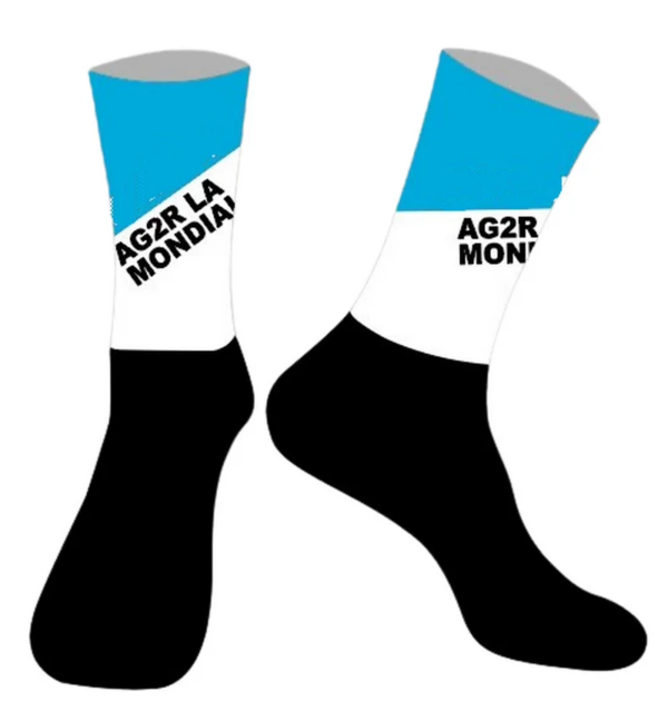Corte láser un par 2024 AG2R TEAM calcetines de ciclismo antideslizantes bicicleta carreras MITI transpirables hombres y mujeres