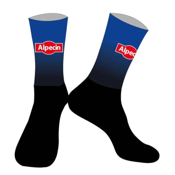 Calcetines de ciclismo del equipo ALPECIN DECEUNINCK, un par cortado con láser, antideslizantes, MITI, transpirables, para carreras, 2024