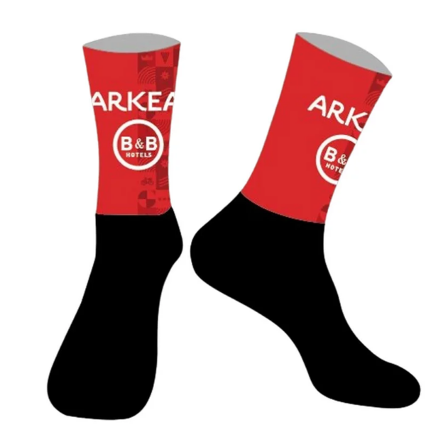 Calcetines de ciclismo ARKEA BB HOTEL TEAM con corte láser, antideslizantes, para carreras, MITI, transpirables, para hombres y mujeres, 2024