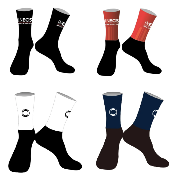 Corte láser un par 2024 INEOS GRENADIER TEAM calcetines de ciclismo rojos antideslizantes bicicleta de carreras MITI transpirable para hombres y mujeres